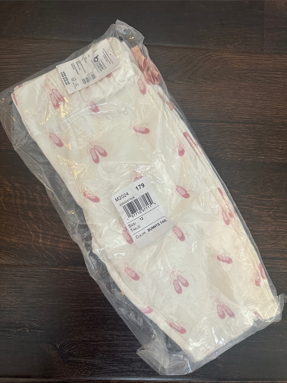 Gymboree White Leggings with Pink Ballet Slipper Print Size 12